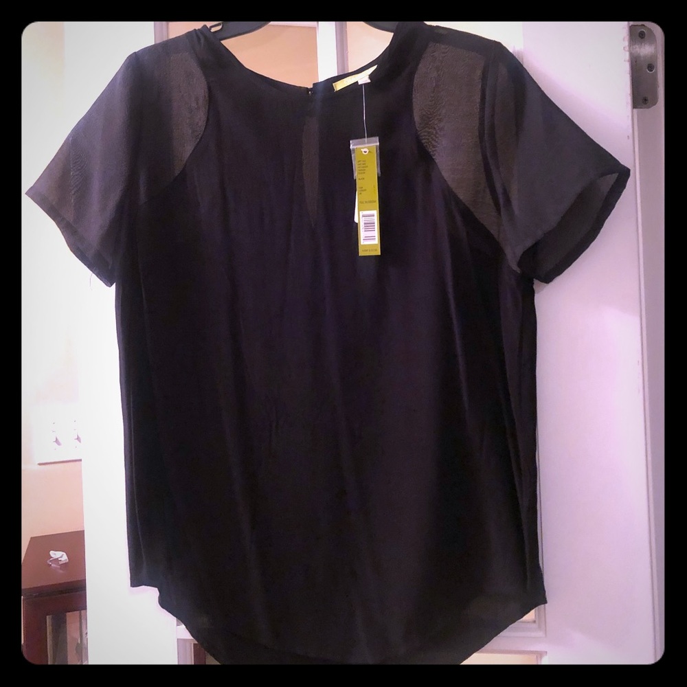 Gianni Bini Black Parker Blouse size Large, NWT!